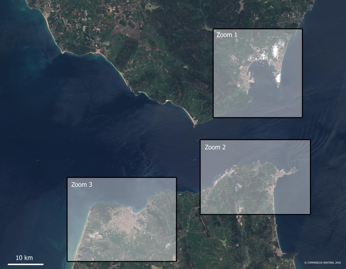 Image satellite du détroit de Gibraltar
