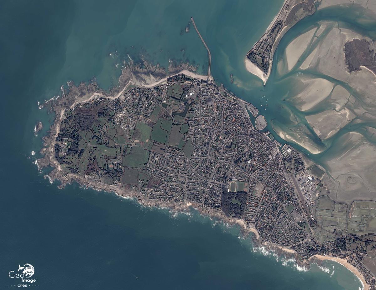 Image satellite de la presqu’ile de Guérande-La Baule