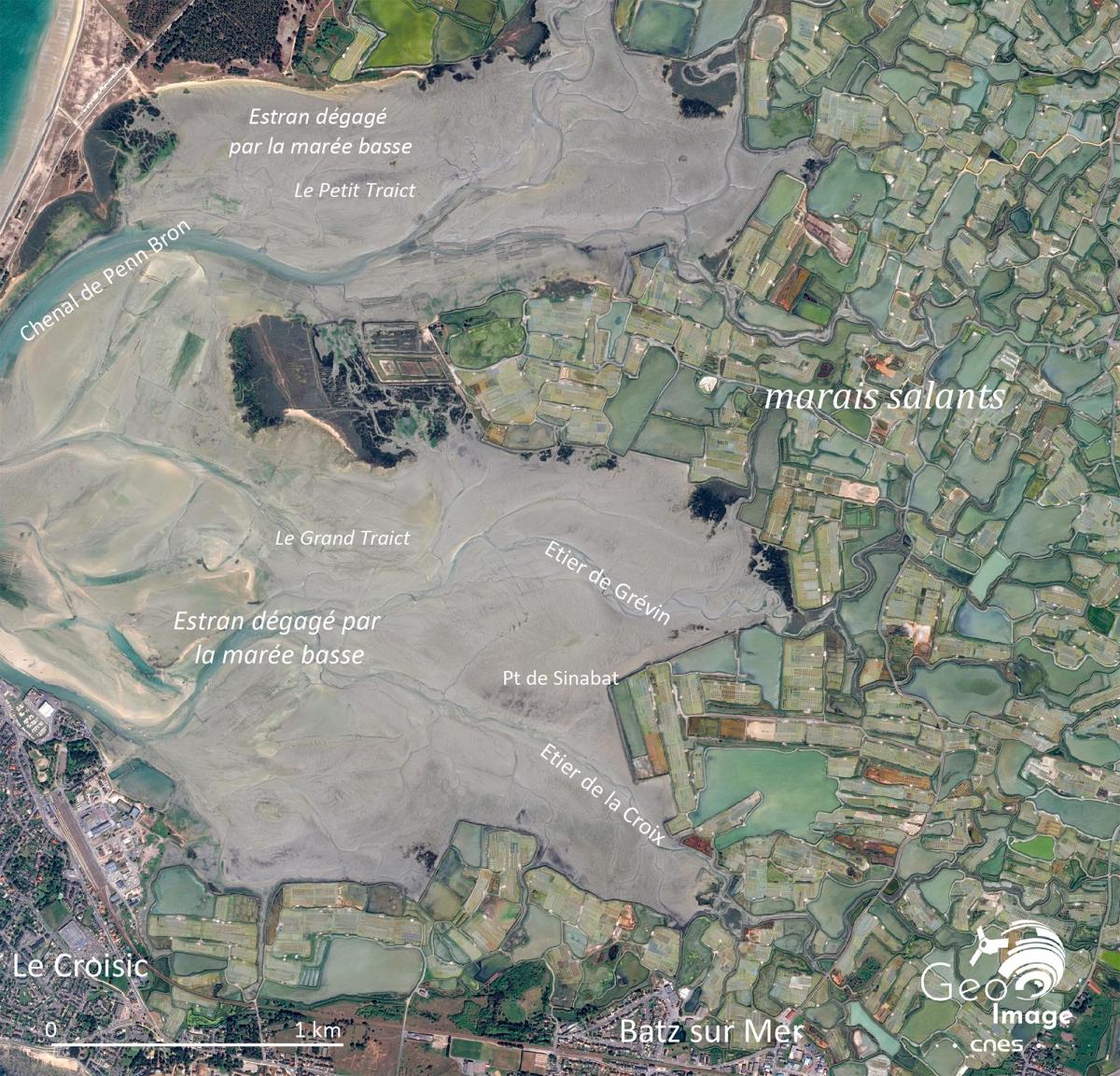 Image satellite de la presqu’ile de Guérande-La Baule