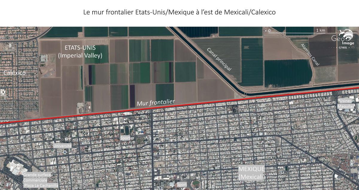 Image satellite de la frontière américano-mexicaine