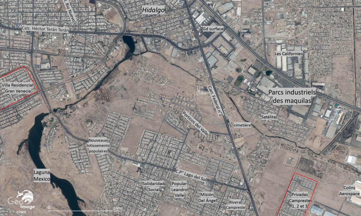 Image satellite de la frontière américano-mexicaine
