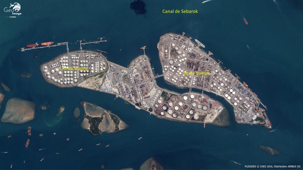 Image satellite de Singapour Image satellite de Singapour