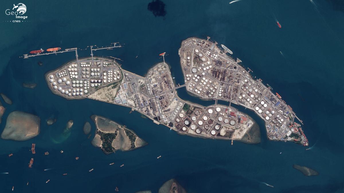 Image satellite de Singapour Image satellite de Singapour