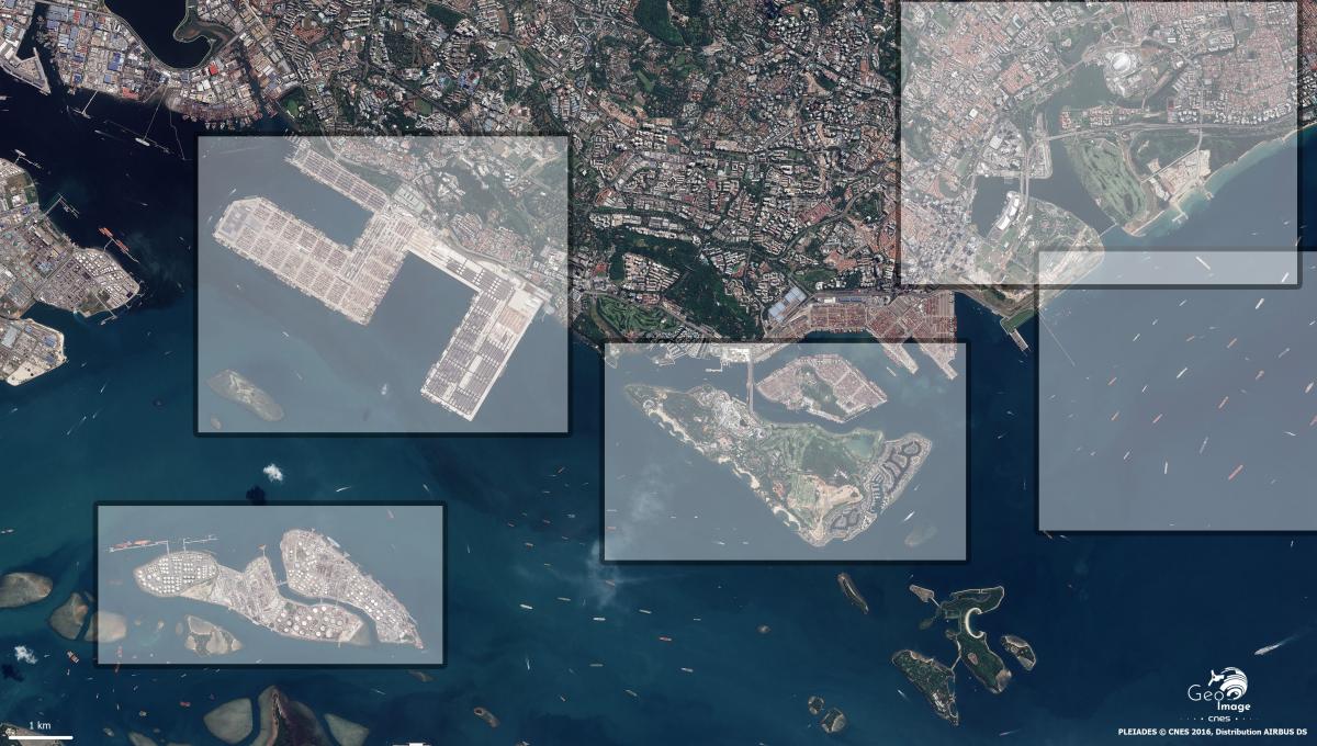 Image satellite de Singapour Image satellite de Singapour