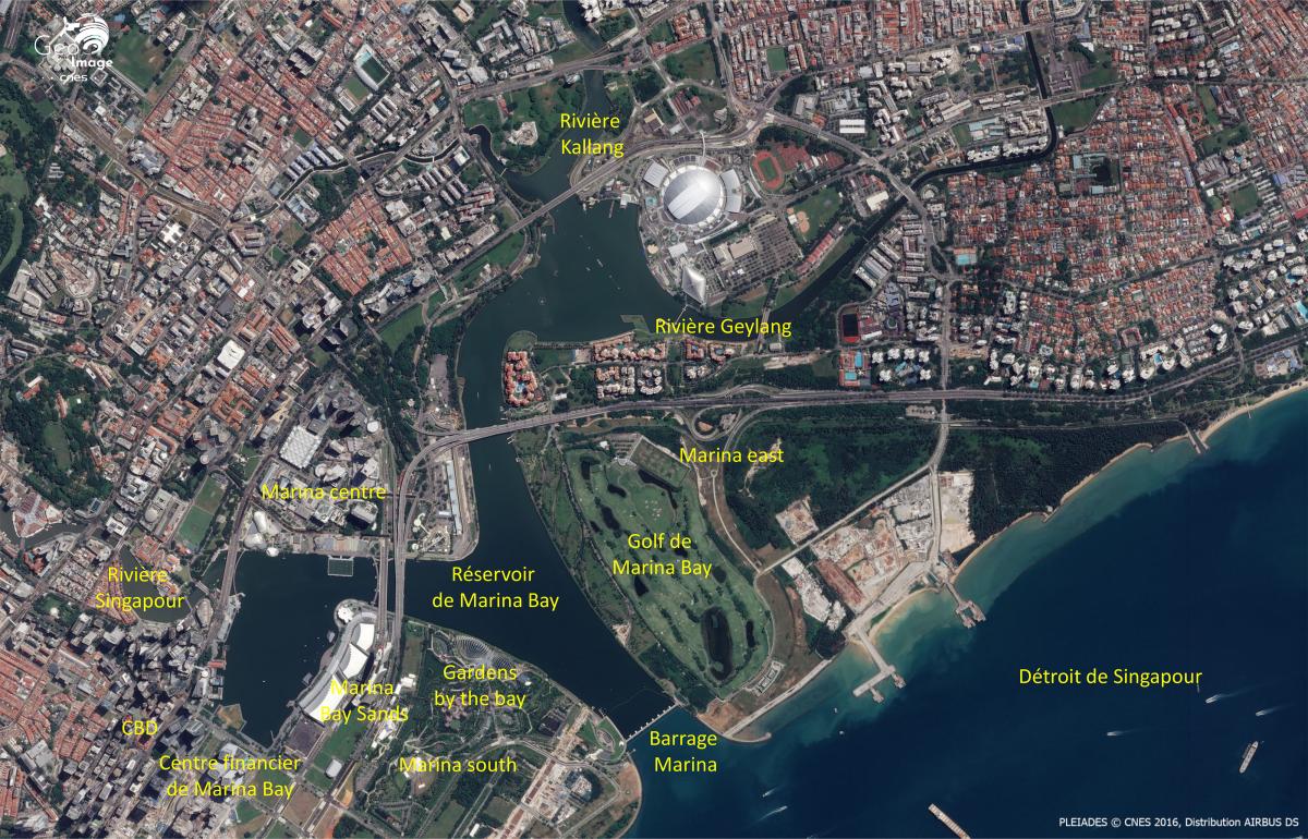 Image satellite de Singapour Image satellite de Singapour