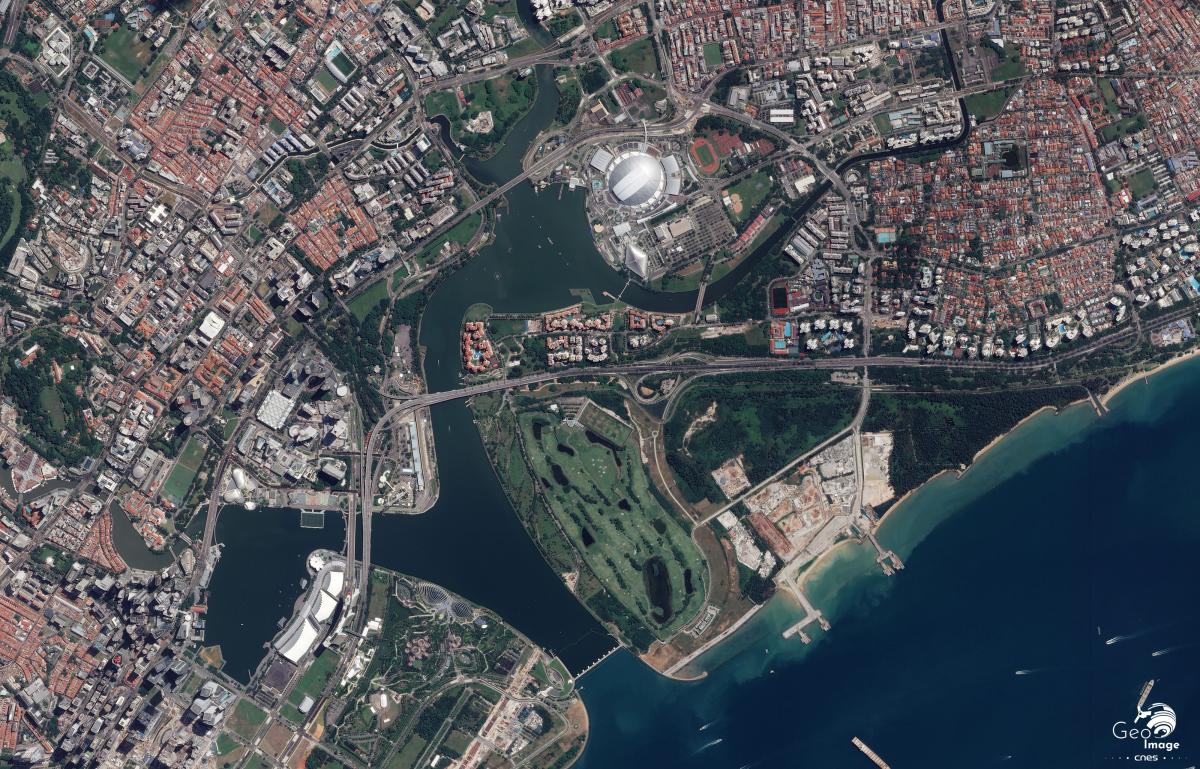 Image satellite de Singapour Image satellite de Singapour