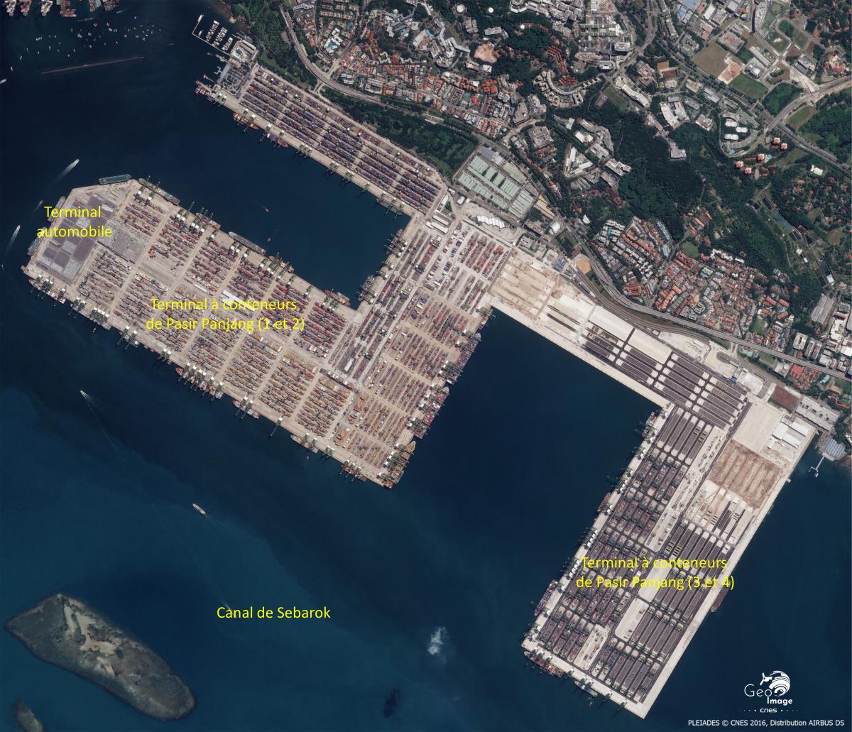 Image satellite de Singapour Image satellite de Singapour