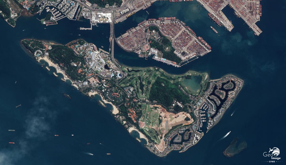 Image satellite de Singapour Image satellite de Singapour
