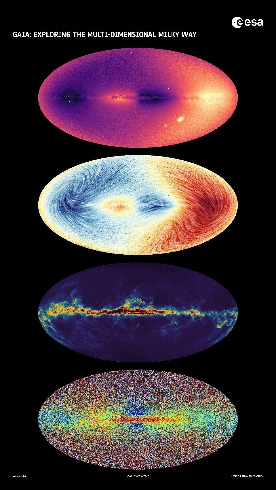 4 représentations de notre galaxie, la Voie Lactée