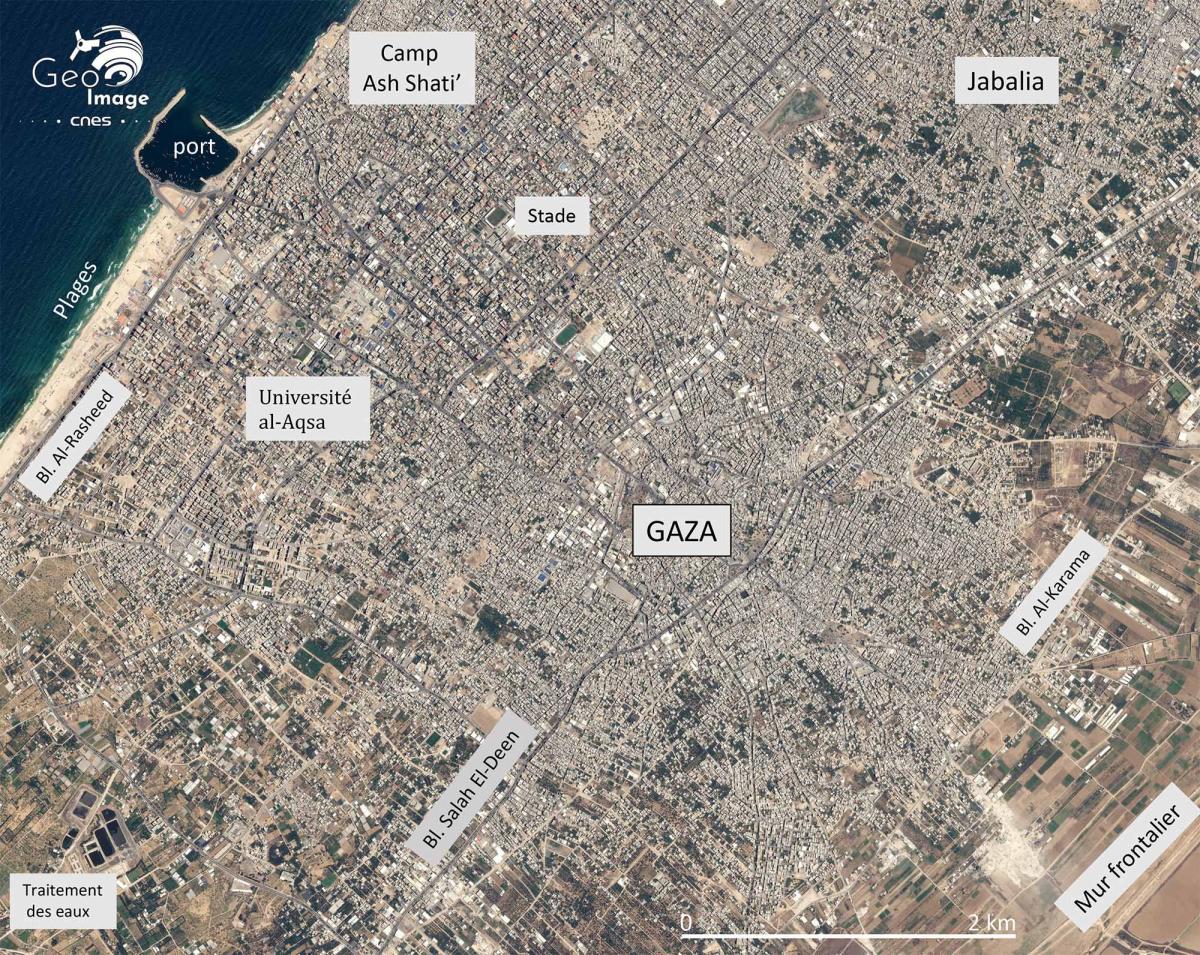 Image satellite de la bande de Gaza