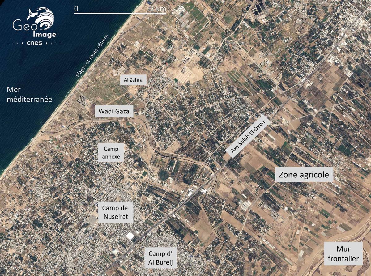 Image satellite de la bande de Gaza