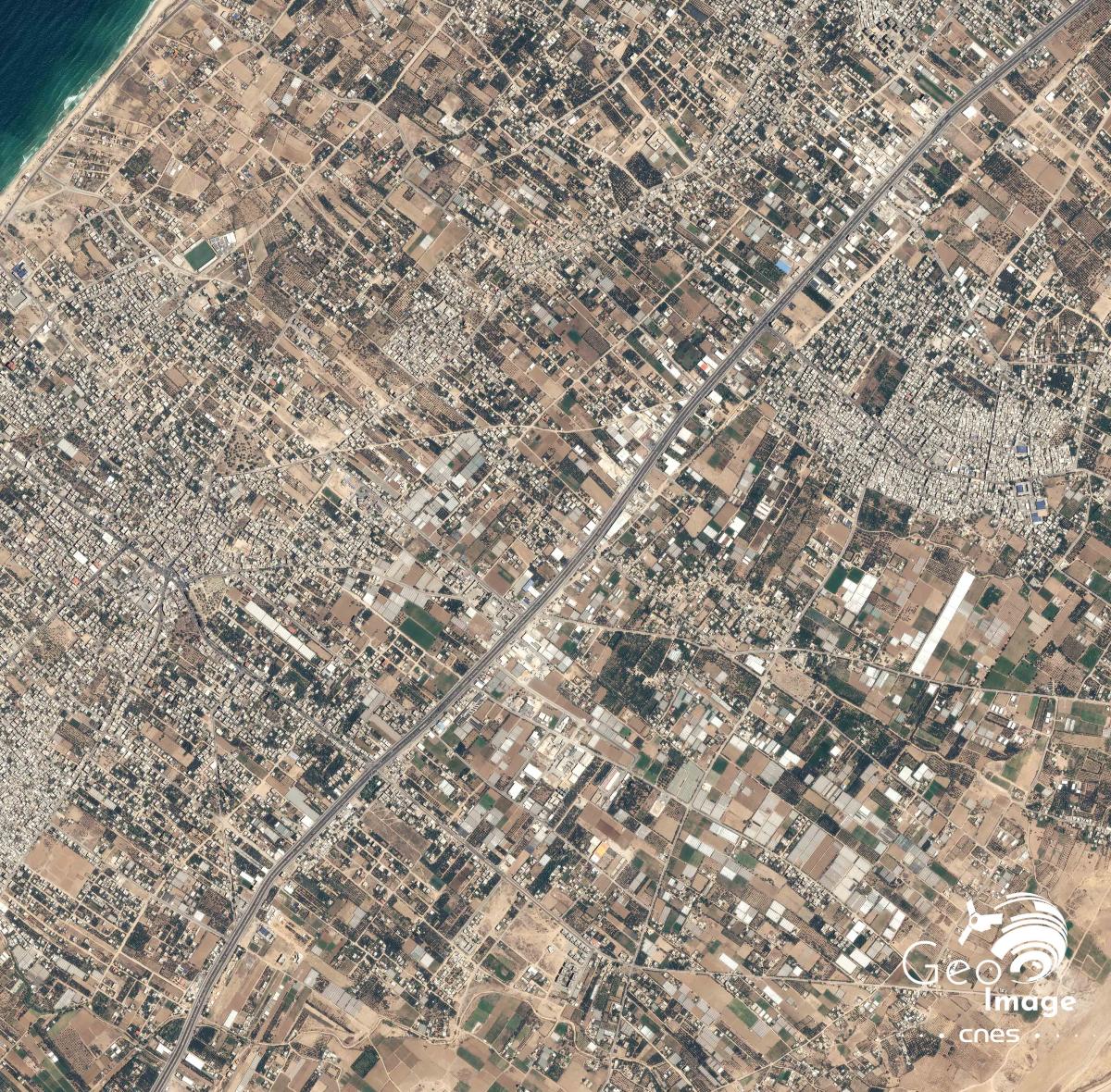 Image satellite de la bande de Gaza