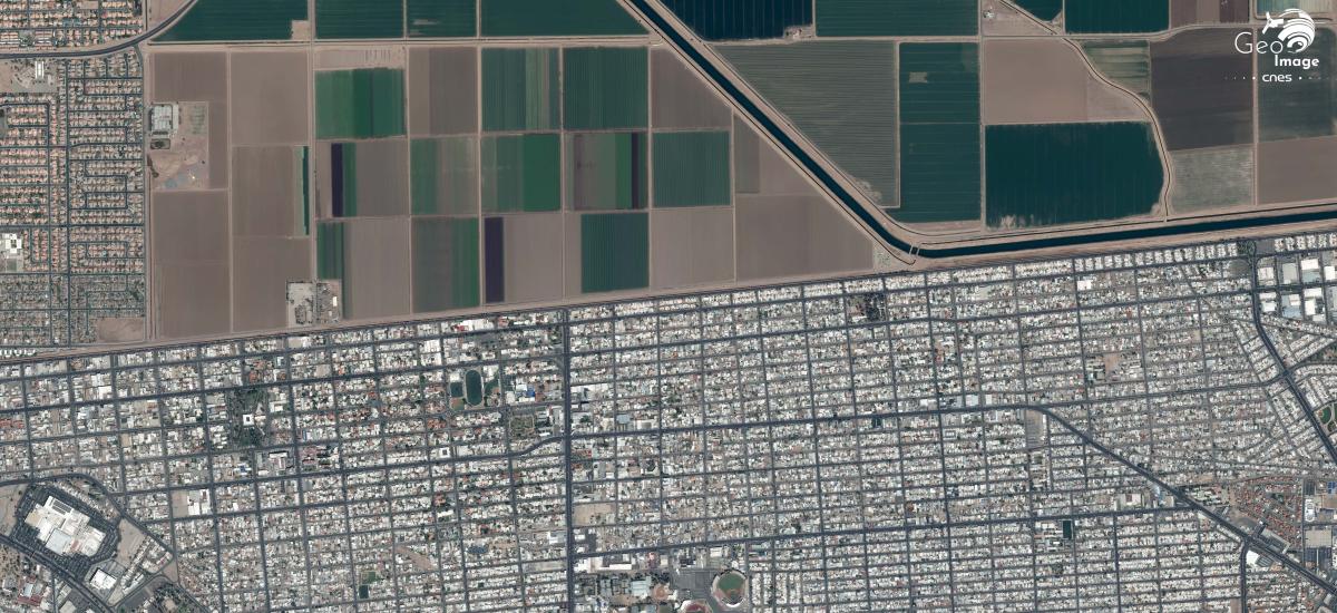 Image satellite de la frontière américano-mexicaine