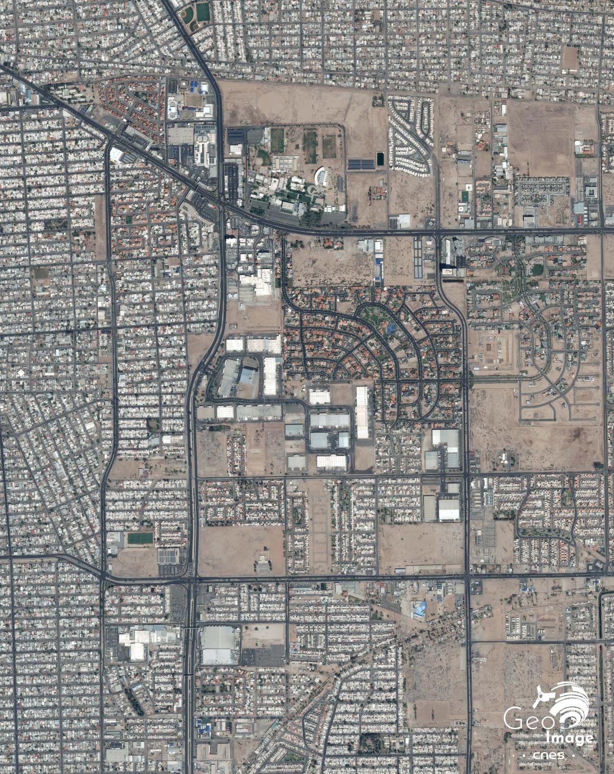 Image satellite de la frontière américano-mexicaine