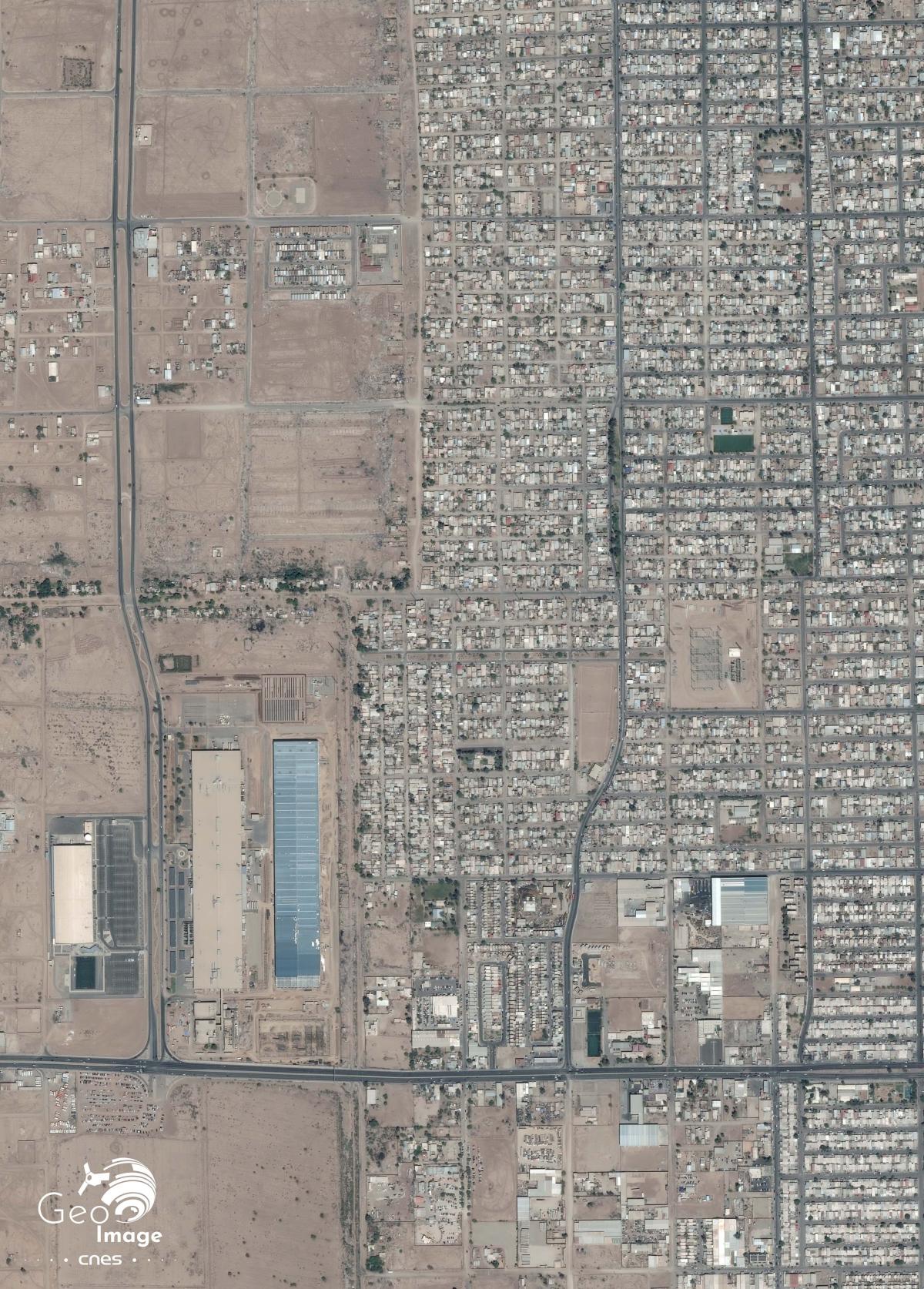 Image satellite de la frontière américano-mexicaine