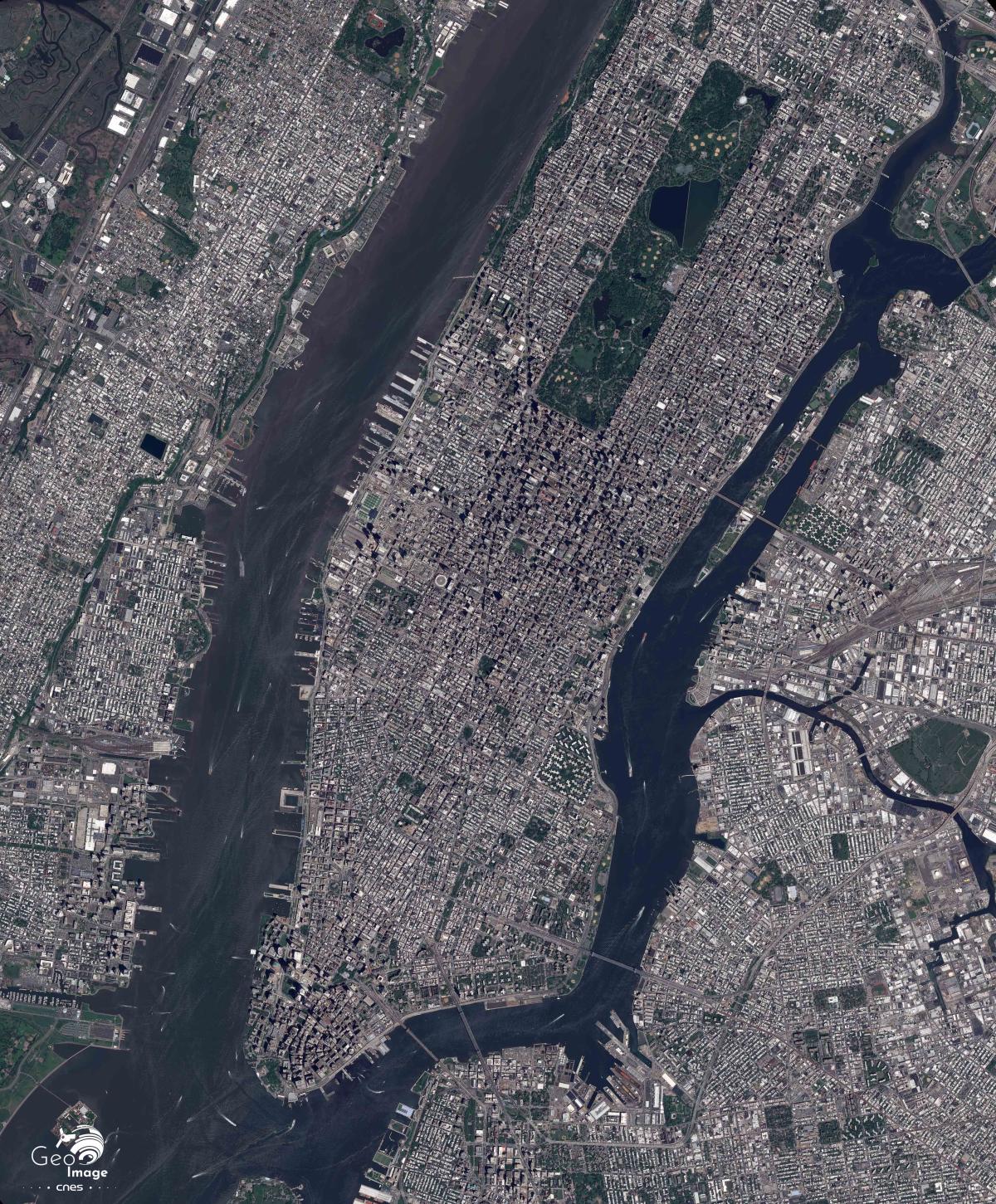 Image satellite de Manhattan sud