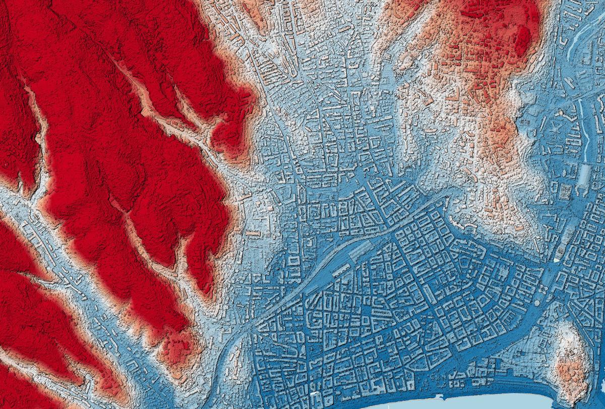 Simulation d'une carte de la ville de Nice