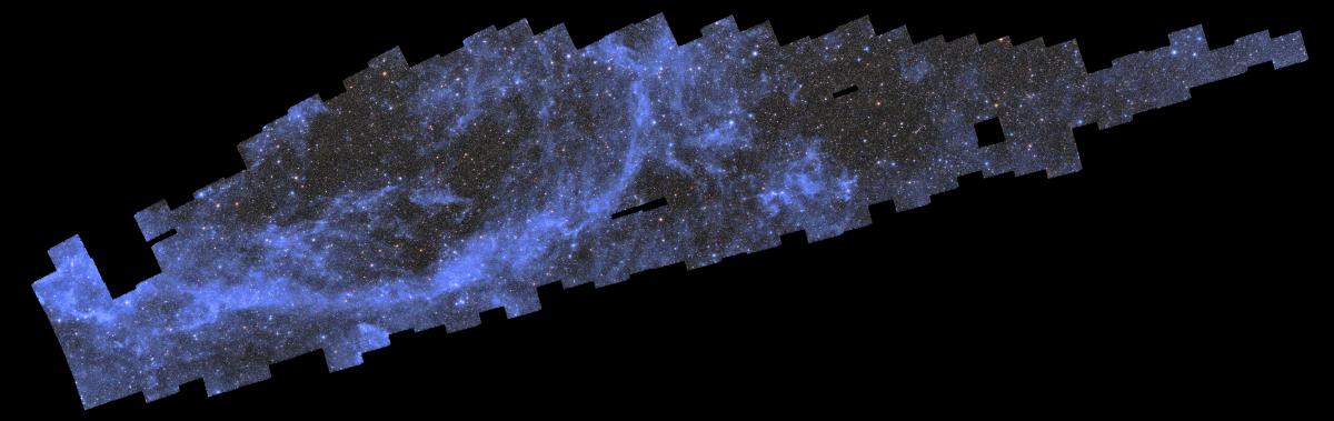 Immense mosaïque de 208 gigapixels contenant 260 observations réalisées entre le 25 mars et le 8 avril 2024 par le télescope spatial européen Euclid.