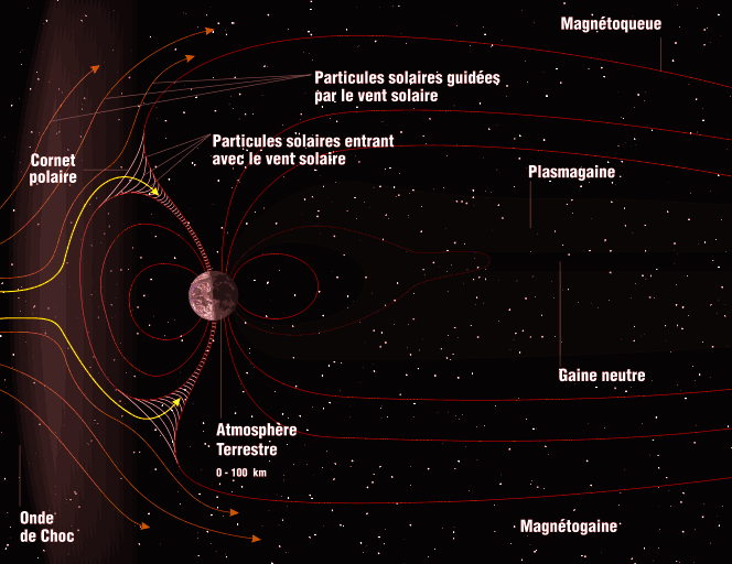 Carte du champ magnétique d'une région de l’espace autour de la Terre