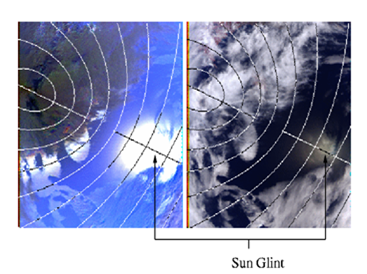 Carte de tache de réflexion spéculaire du soleil