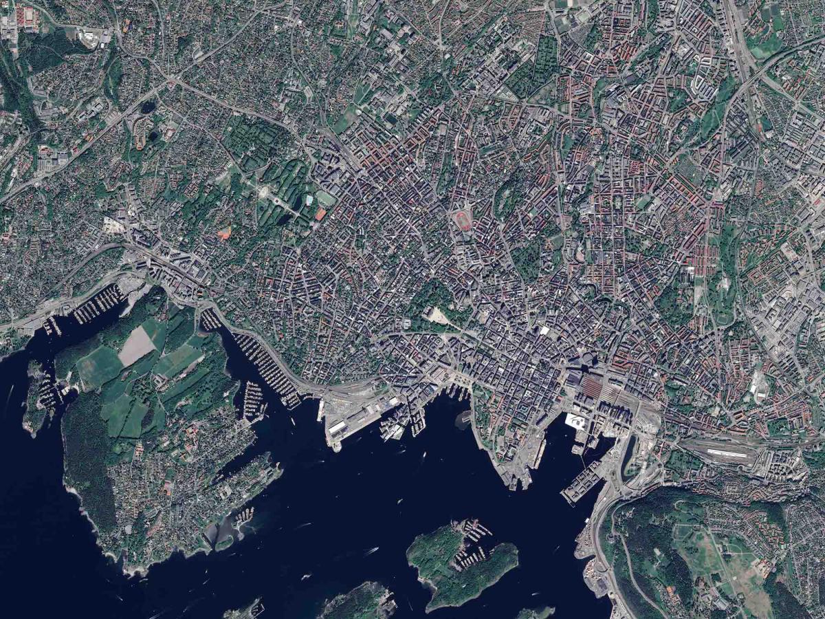 Oslo vu par un satellite Pleiades Oslo vu par un satellite Pleiades