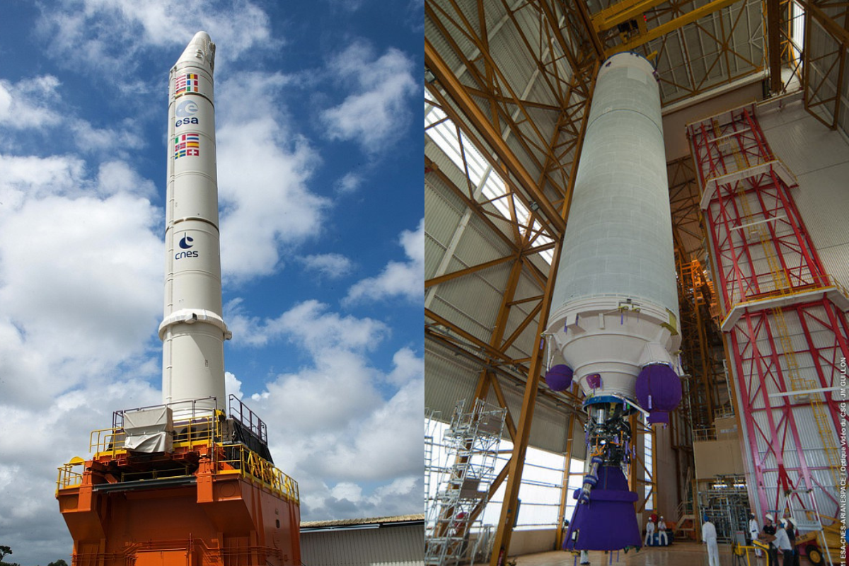 Transfert d’un EAP d’Ariane 5, ainsi que l’étage central EPC et son moteur Vulcain 2 Transfert d’un EAP d’Ariane 5, ainsi que l’étage central EPC et son moteur Vulcain 2