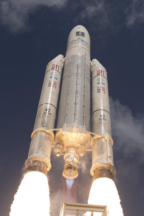 Décollage d'Ariane 5 ES emportant 4 satellites Galileo Décollage d'Ariane 5 ES emportant 4 satellites Galileo