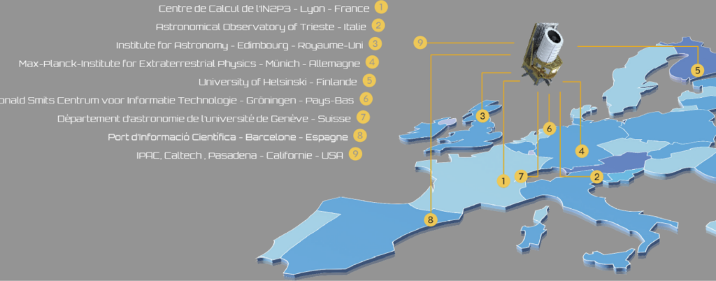 Localisation des centres de traitement des données Euclid Localisation des centres de traitement des données Euclid