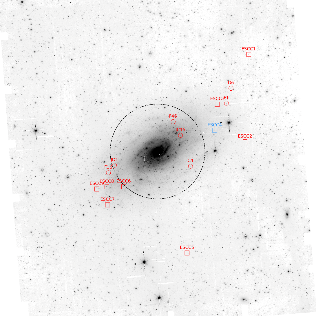 Photographie en lumière visible inversée de la galaxie NGC 2403 Photographie en lumière visible inversée de la galaxie NGC 2403