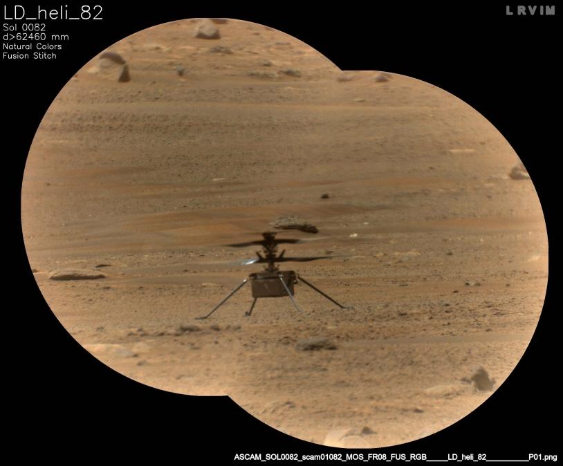 L’hélicoptère Ingenuity vu par SuperCam