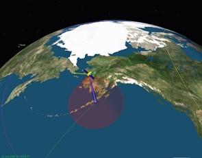 Illustration 3D de l’orbite et attitude d’un satellite comportant la plateforme Proteus Illustration 3D de l’orbite et attitude d’un satellite comportant la plateforme Proteus
