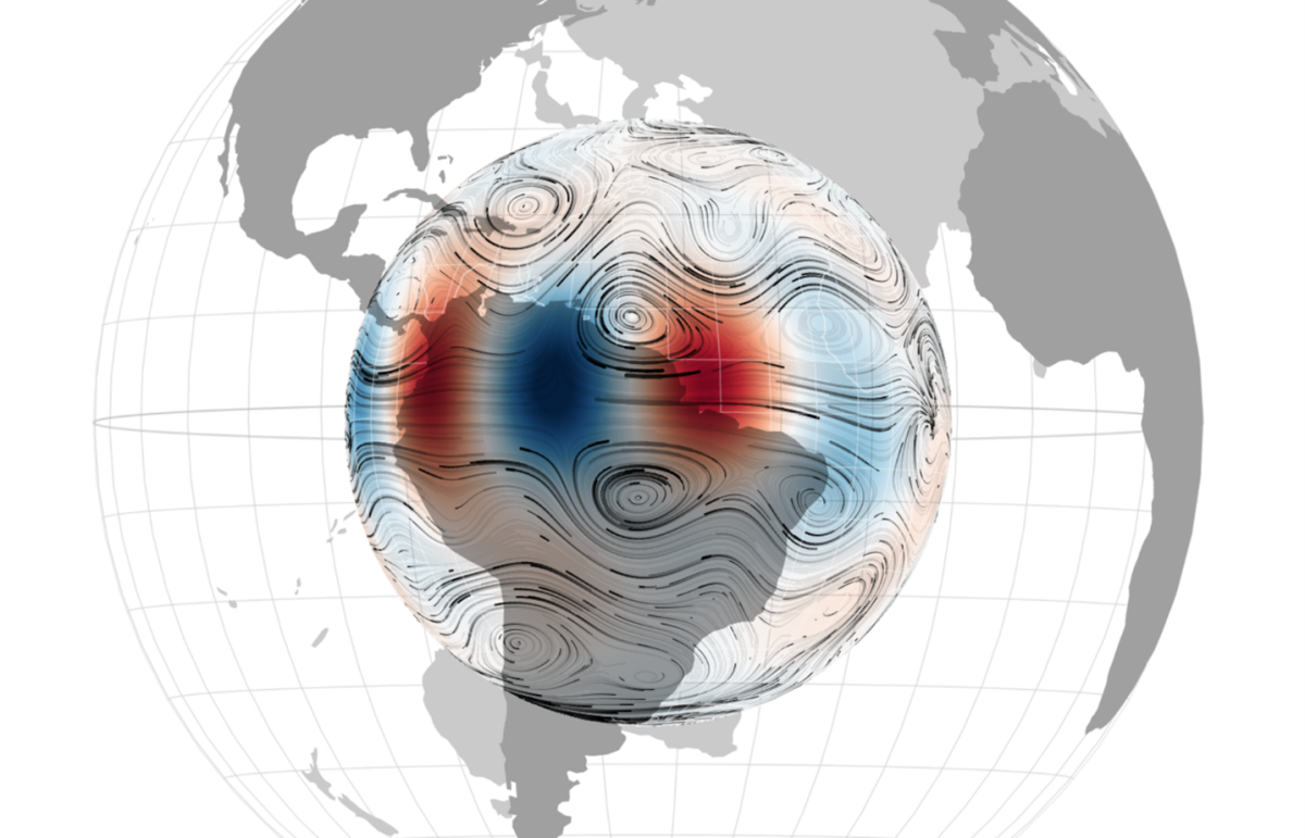 Carte d’ondes magnétiques a été découvert dans le champ magnétique de la Terre Carte d’ondes magnétiques a été découvert dans le champ magnétique de la Terre