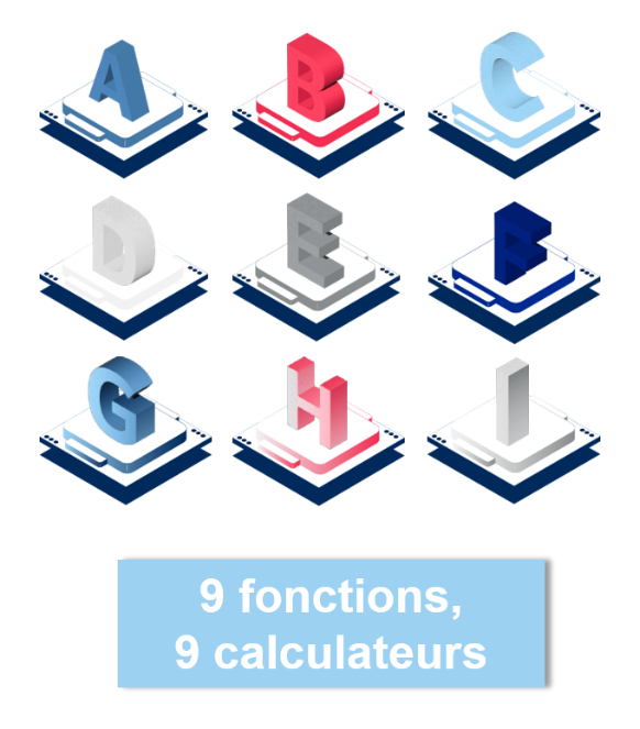Schéma des 9 fonctions et des 9 calculateurs