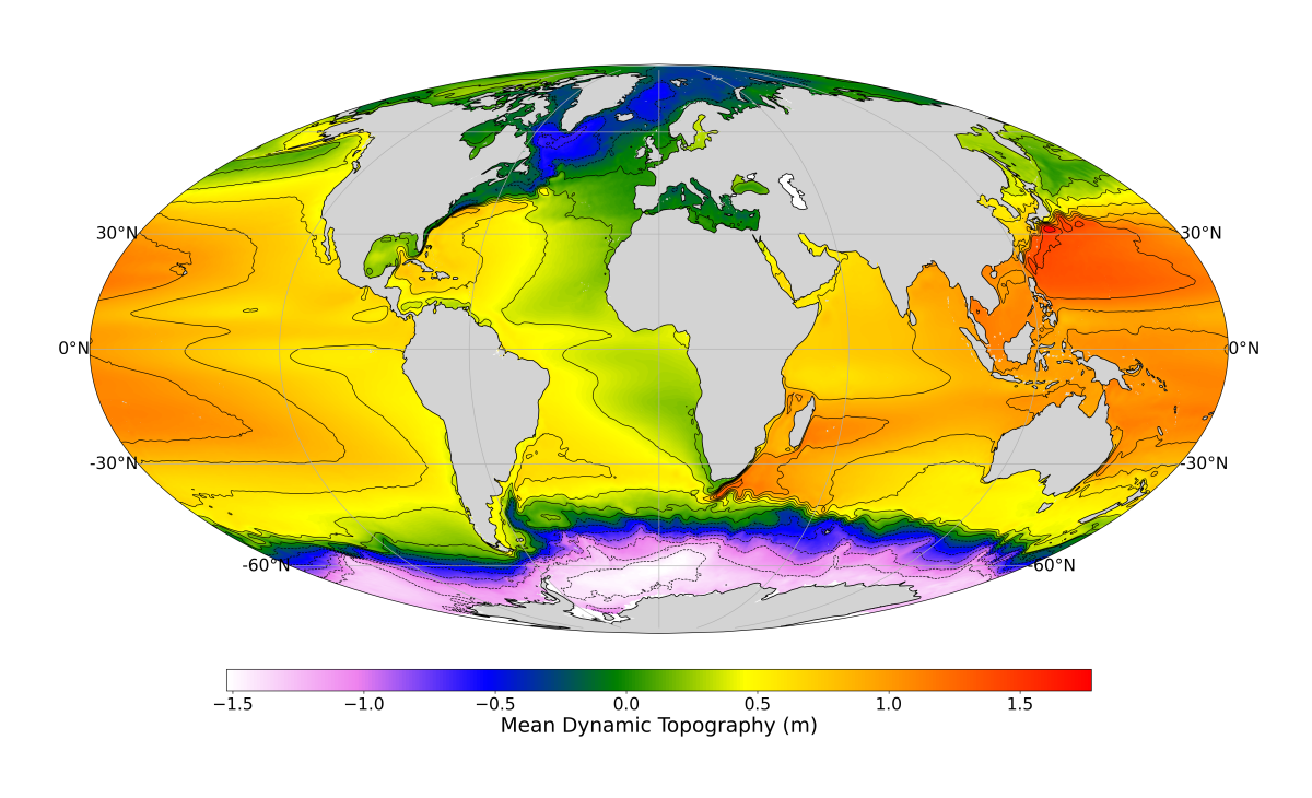 Topographie dynamique moyenne des océans