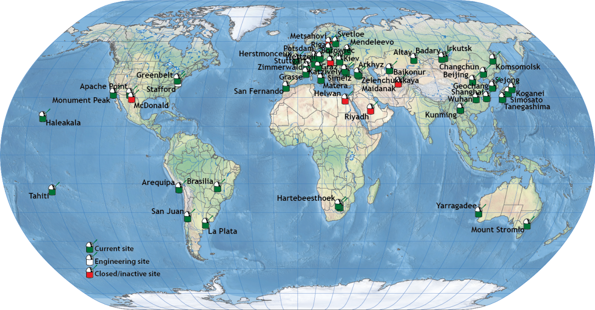 Carte segment sol de la mission T2L2