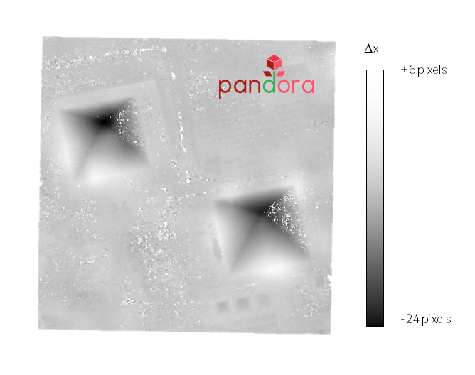 Carte de disparité obtenue sur les pyramides de Gizeh