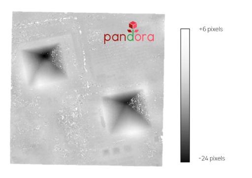 Carte de disparité obtenue sur les pyramides de Gizeh