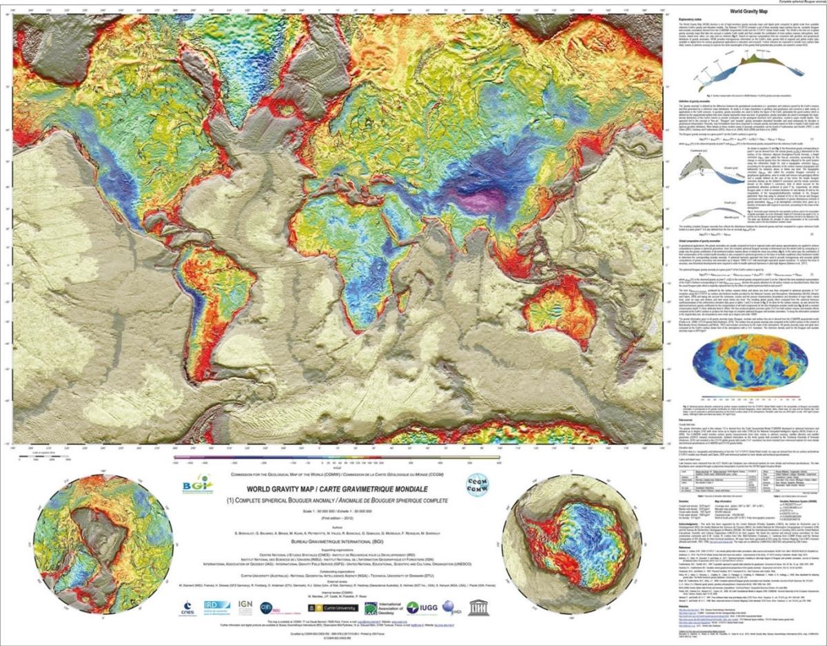 Carte gravimétrique mondiale