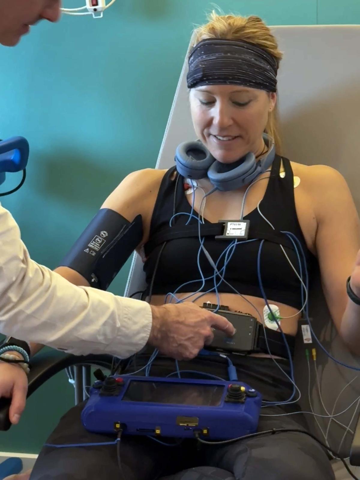 L'expérience PhysioTool testée sur Sophie Adenot, sur Terre.