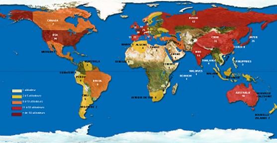 Répartition géographique des utilisateurs des données