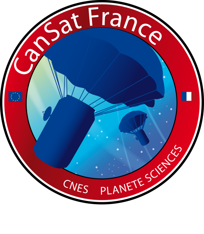 Image d'un cansat avec son parachute