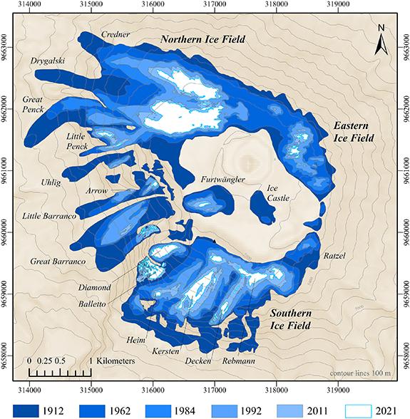 Hinzmann et al. (2024), Tropical glacier loss in East Africa, Environmental Research: Climate.