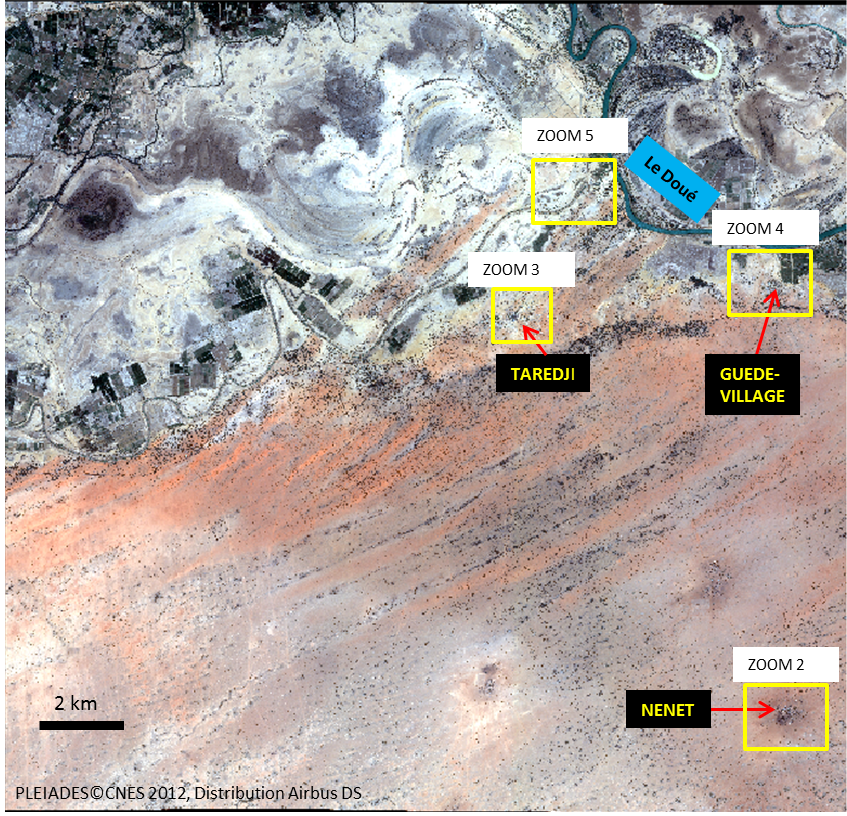 Image satellite de Taredji, qui se situe au nord du Sénégal