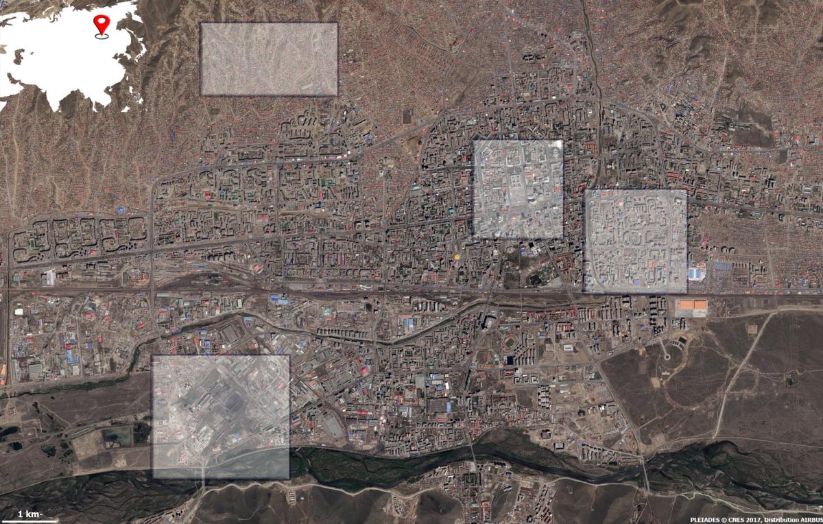 Image satellite de la ville Oulan-Bator