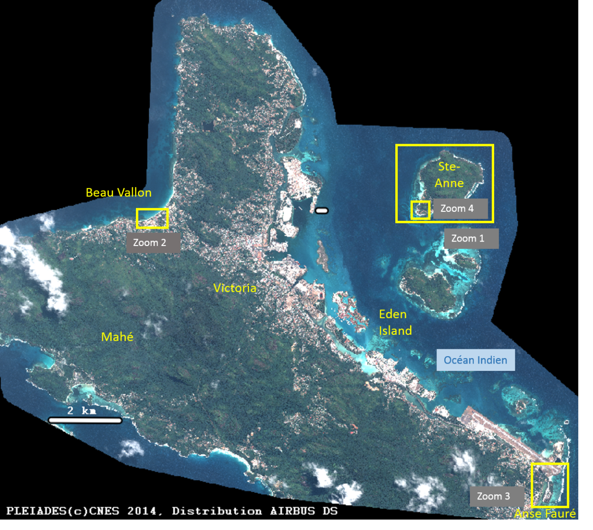 Image satellite des Seychelles