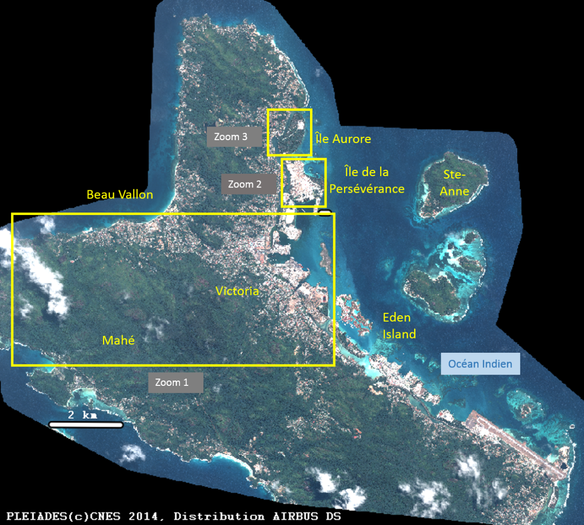 Image satellite des Seychelles