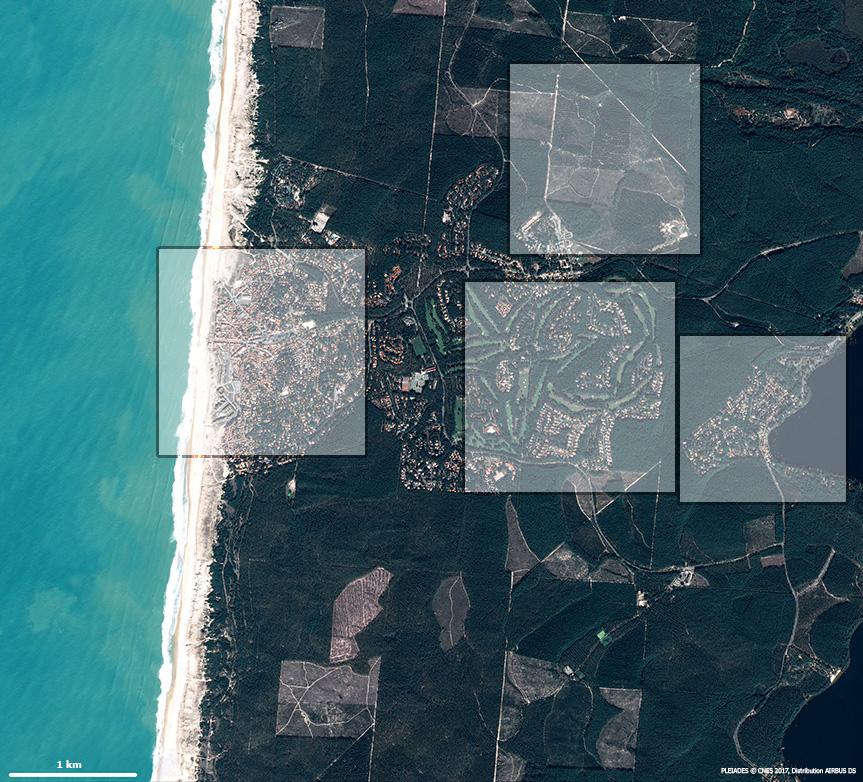 Image satellite de Lacanau, stations balnéaires de la Côte d’Argent