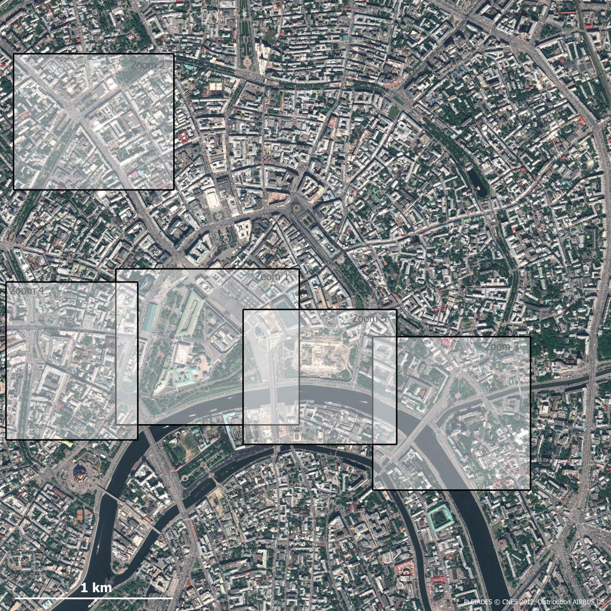 Image satellite de la ville Moscou