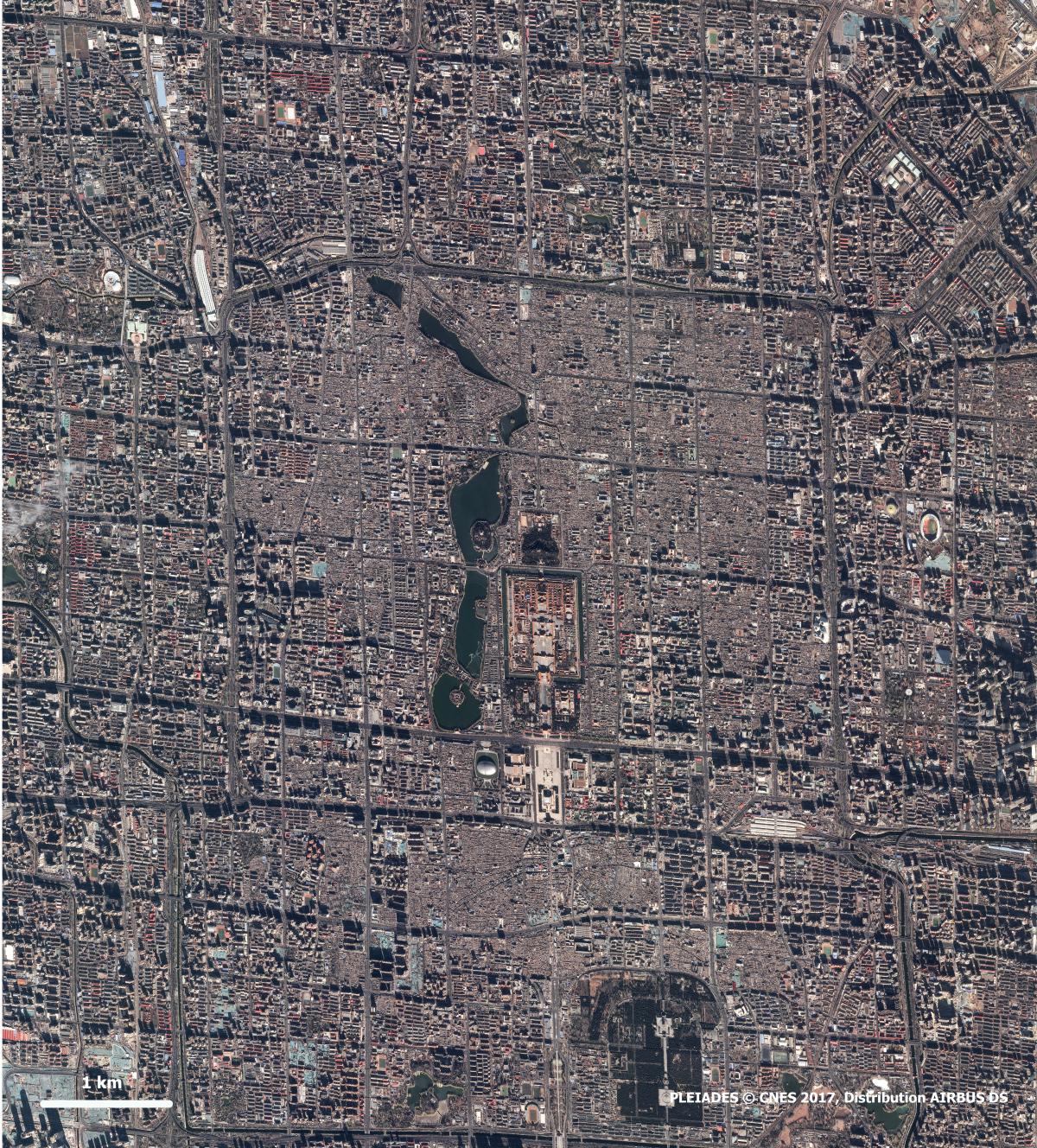 Imagen satelital de la capital de la República popular de China, Pekín