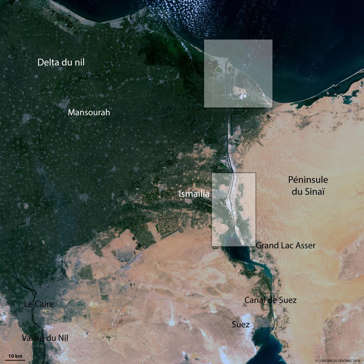 Image satellite du canal de Suez